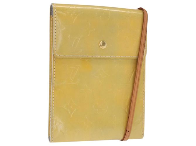 LOUIS VUITTON Pochete Acessório Motto Monogram Vernis Cinza M91030 LV Auth 157253