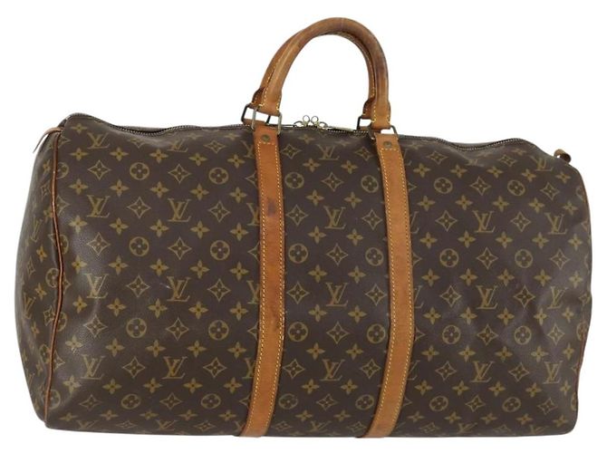LOUIS VUITTON Bolsa Boston Monogram Keepall 55 M41424 LV Auth BA9184 Monograma