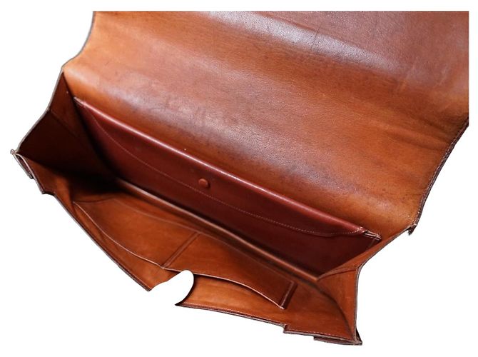 Hermès sac à main vintage modèle brio en cuir cognac