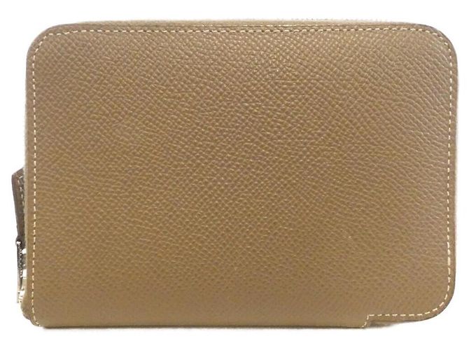 Billetera Hermès Azap Vertical en Epsom Castaño