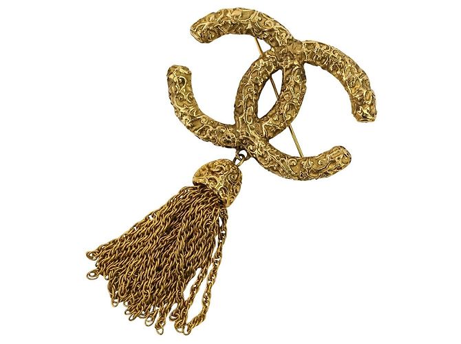 Broche à frange Coco Mark de Chanel Doré Métallisé