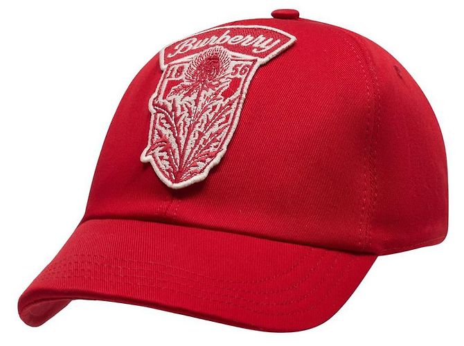 Cappello - Burberry - Cotone - Rosso