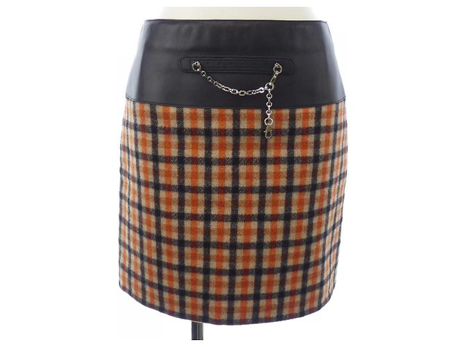 Saia de cashmere Hermès Preto Bege Laranja