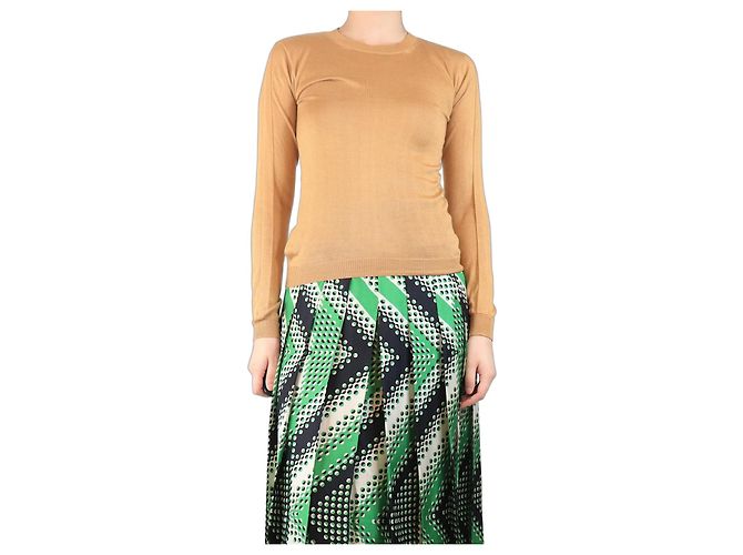 Marni Braunes Seidenstricktop - Größe UK 8