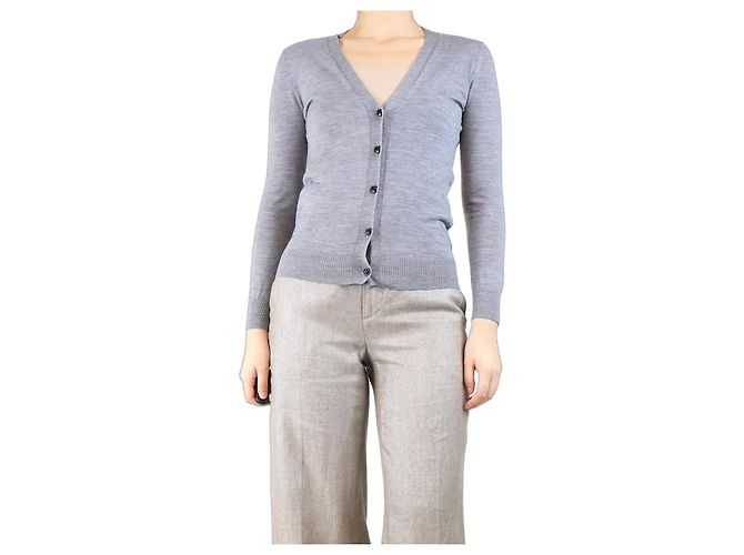 Burberry Grauer dünner Strickcardigan - Größe XS