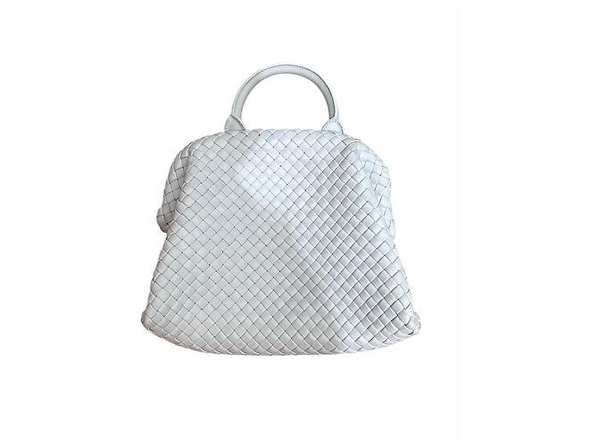 Borsa Bottega Veneta Mini Handle Bianca in Agnello Bianco