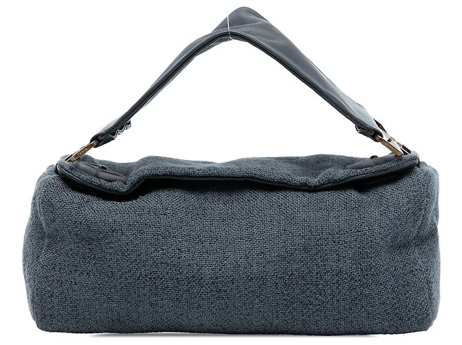 Bolsa de ombro em tweed cinza Prada Marrom