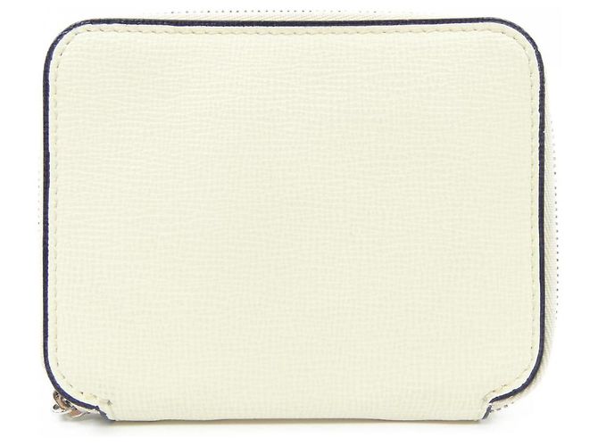 Valextra Grained Calfskin Card Case White