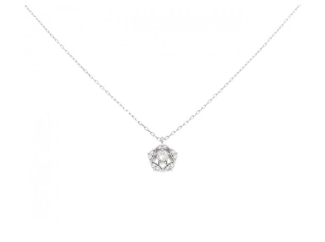 Autre Marque Platin-Diamant-Halskette Silber