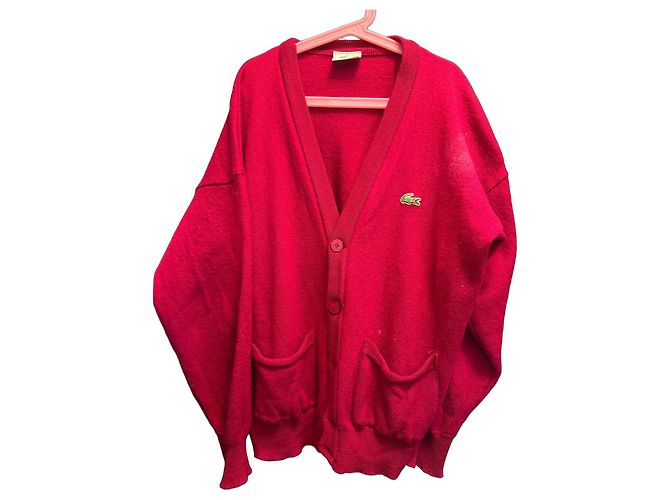 Lacoste Weste aus Baumwolle Dunkelrot Bordeaux