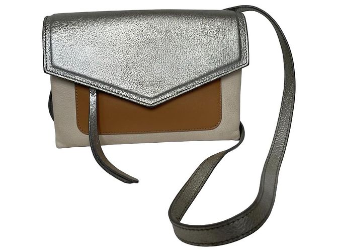 Bolsa transversal Givenchy Duetto em couro prateado Prata