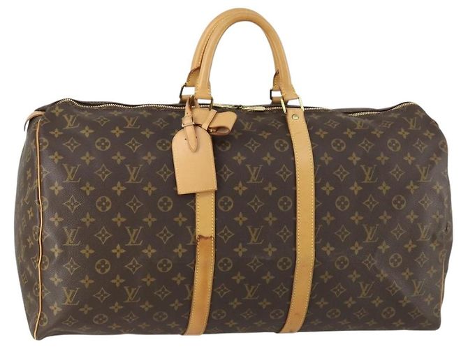 LOUIS VUITTON Bolsa Boston Monogram Keepall 55 M41424 LV Auth BA8829 Monograma