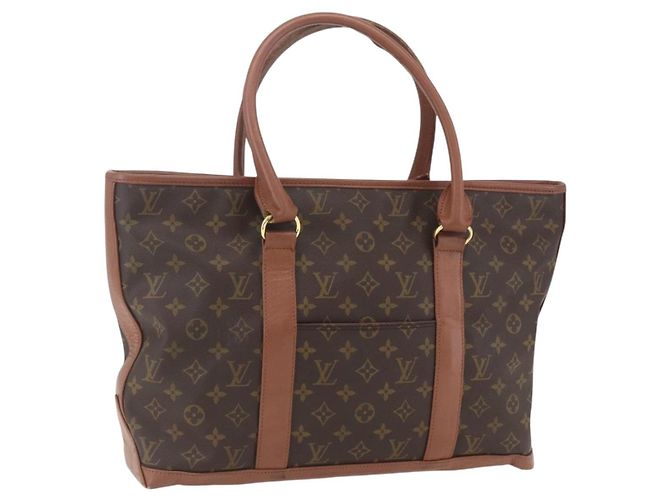 LOUIS VUITTON Monogram Sac Weekend PM Hand Bag M42425 LV Auth BA9356
