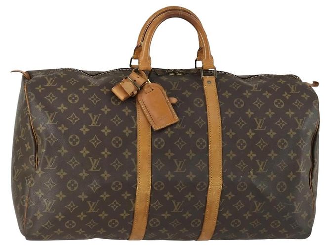 LOUIS VUITTON Bolsa Boston Monogram Keepall 55 M41424 LV Auth bs31933 Monograma