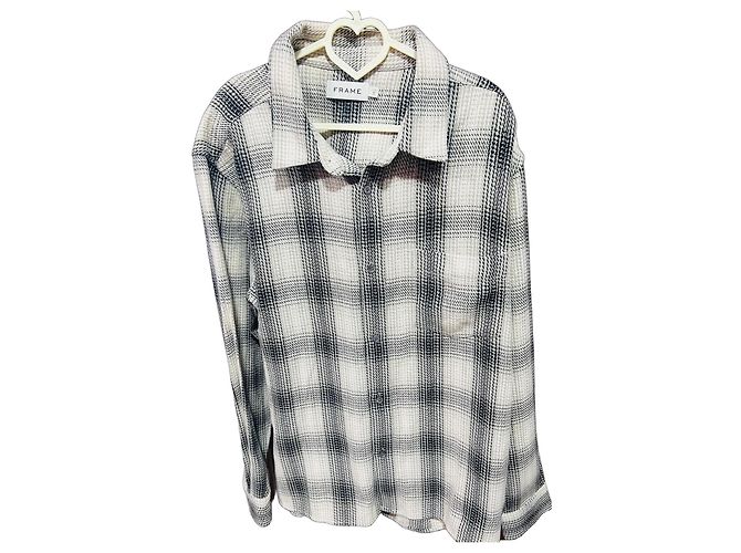 Autre Marque Camicia in flanella a quadri FRAME Grigia e Nera