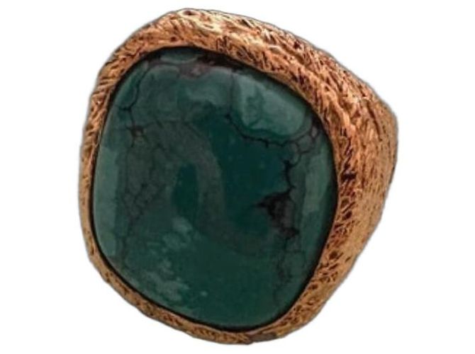 Anello Aurelie Bidermann Miki Oro e Malachite Verde scuro
