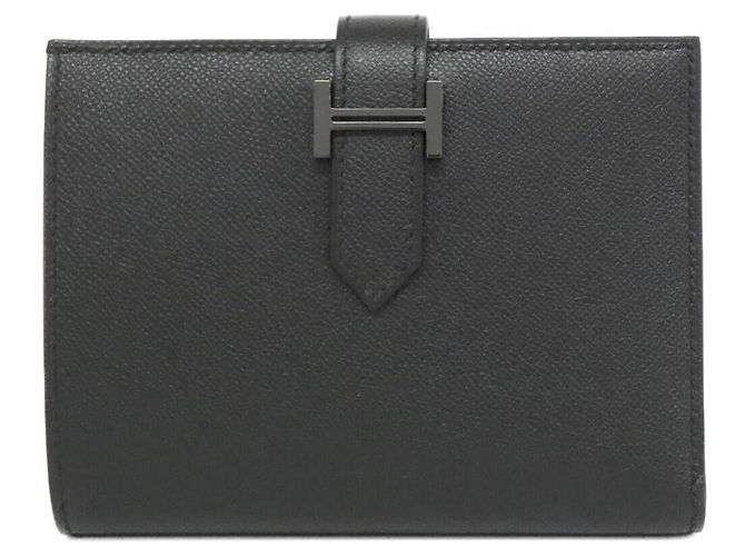 Béarn Cartera Madame Compacta Monocromática Bearn de Hermès Negro