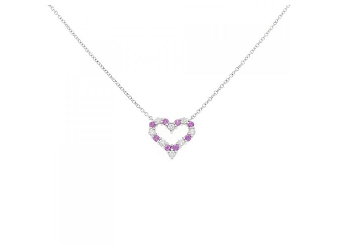 Tiffany & Co Tiffany Sentimentales Herz Mini-Platin-Halskette Silber