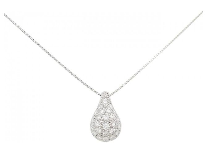 Autre Marque PT900 PT850 Diamant-Halskette Silber