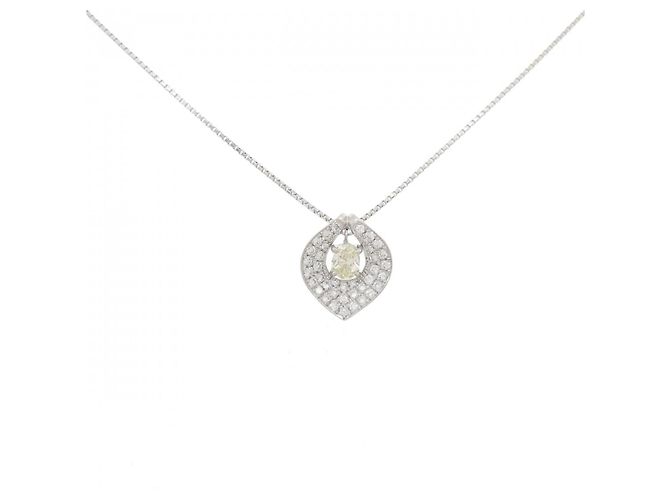 Autre Marque Collar de diamantes PT900 PT850 Plata