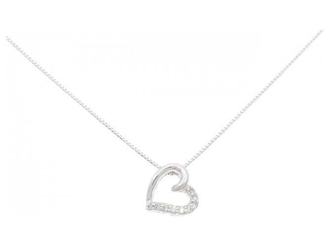 Autre Marque Collar de diamante en oro blanco Au750 Plata