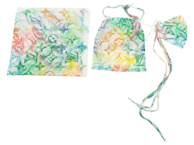 Set Bandana e Maschera Monogram Acquerello Bianco Virgil Abloh di Louis Vuitton