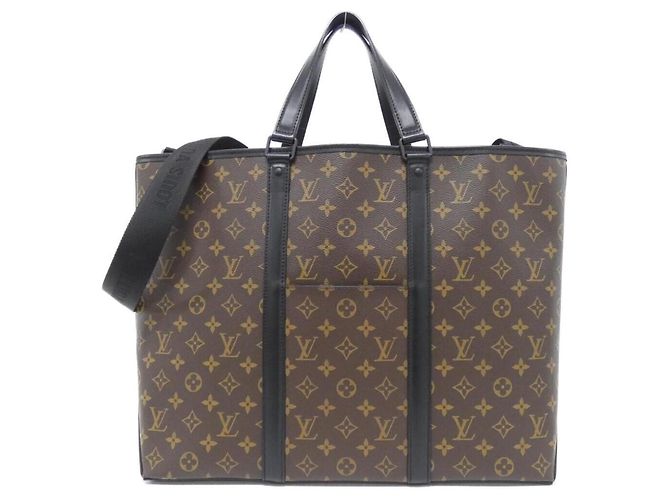 Borsa da weekend GM Monogram Macassar Louis Vuitton Marrone Nero