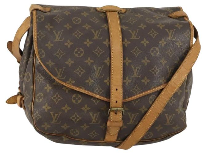 LOUIS VUITTON Bolsa de Ombro Monogram Saumur 35 M42254 LV Auth ka1233