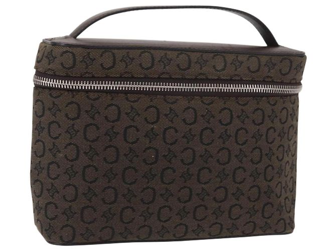 Céline CELINE C Macadam Canvas Kosmetiktasche, braun und silber, authentisch ka1279