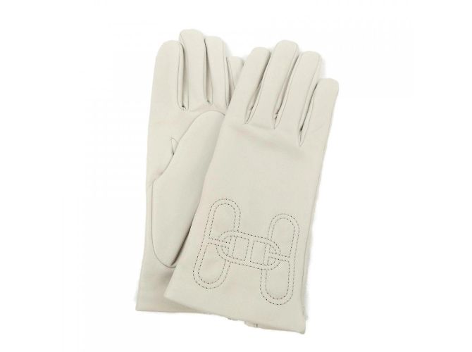 Guantes Hermès Beige Crema Crudo