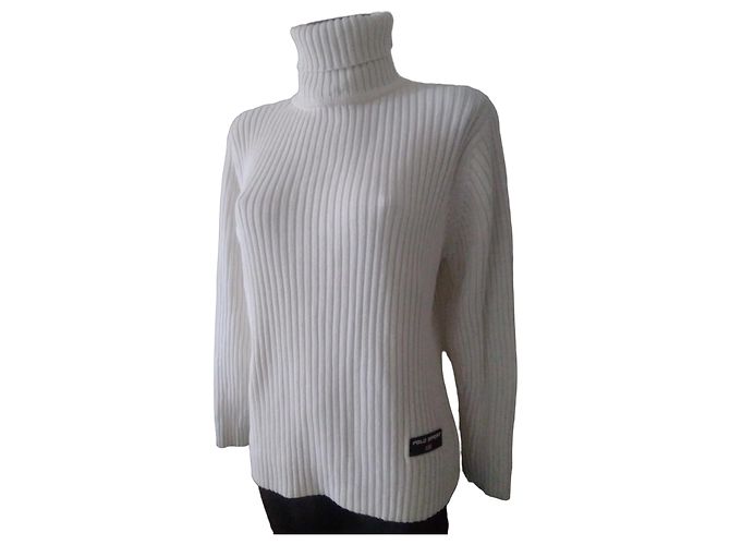 Polo Ralph Lauren Rollkragenpullover Baumwolle Ecru Roh