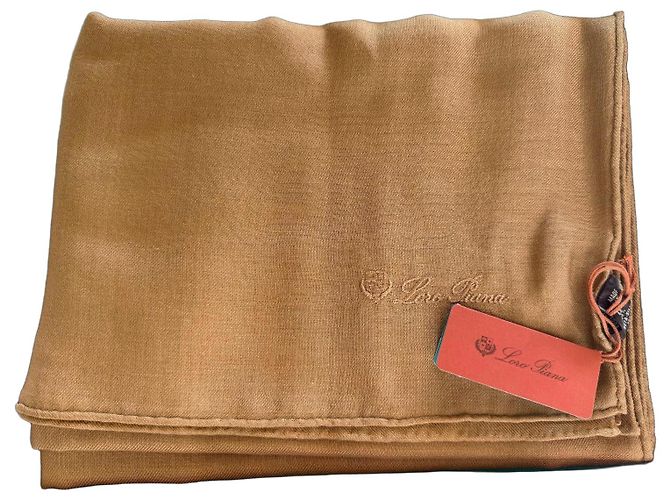 Chal Firma LORO PIANA Beige Mostaza Coñac Marrón claro