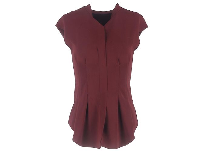 Theory Bluse mit tailliertem Schnitt aus burgunderfarbenem Polyester Rot Bordeaux