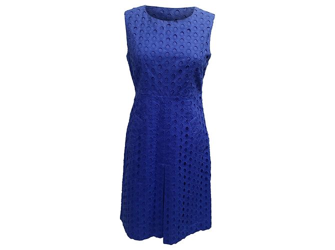 Abito Mini Eyelet in Cotone Blu di Diane von Furstenberg