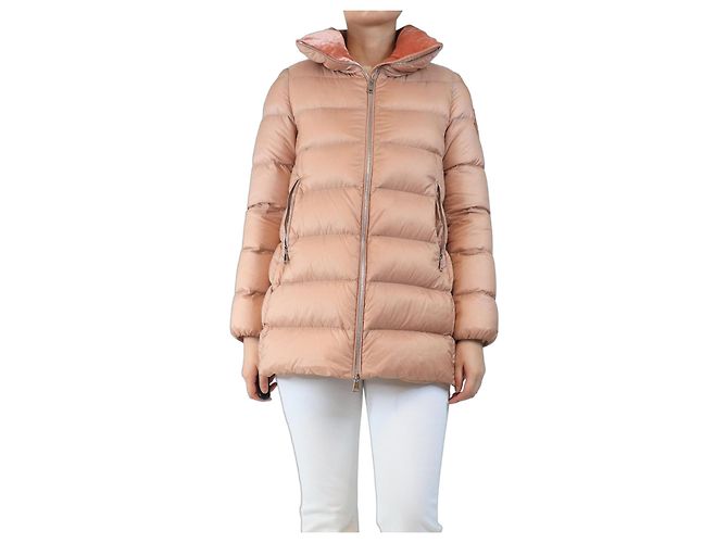 Moncler Lachs Pufferjacke - Größe UK 10 Orange