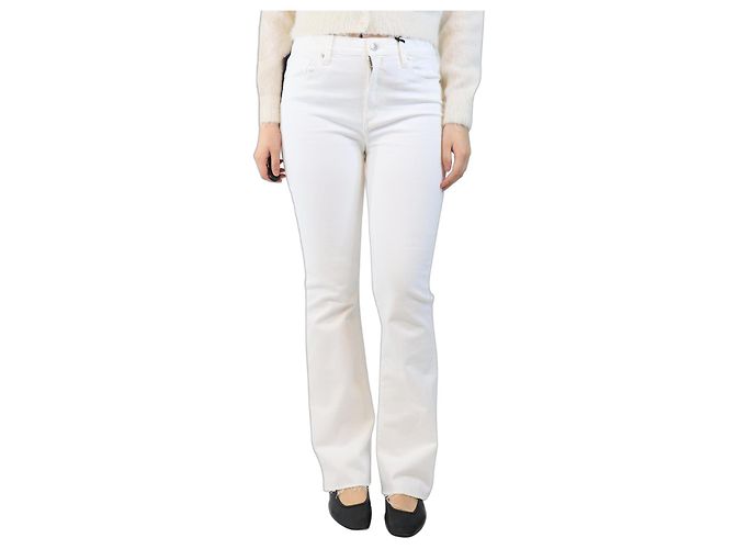 Paige Jeans Jeans de dobladillo crudo blanco - talla UK 12
