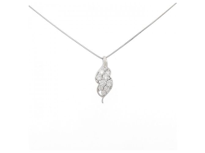 Autre Marque Diamant-Halskette PT900 PT850 Silber