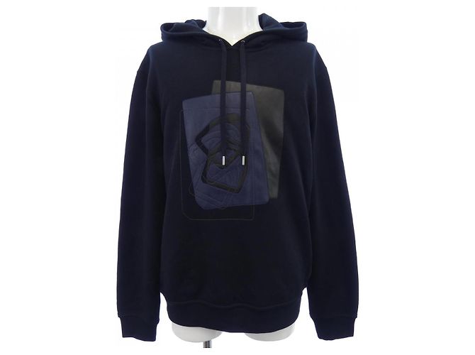 Hermès Moletom com capuz de algodão Hermes Azul Azul marinho
