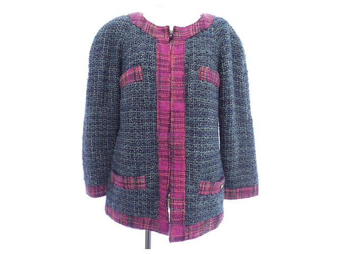 Timeless Chanel Collarless Jacket Blue