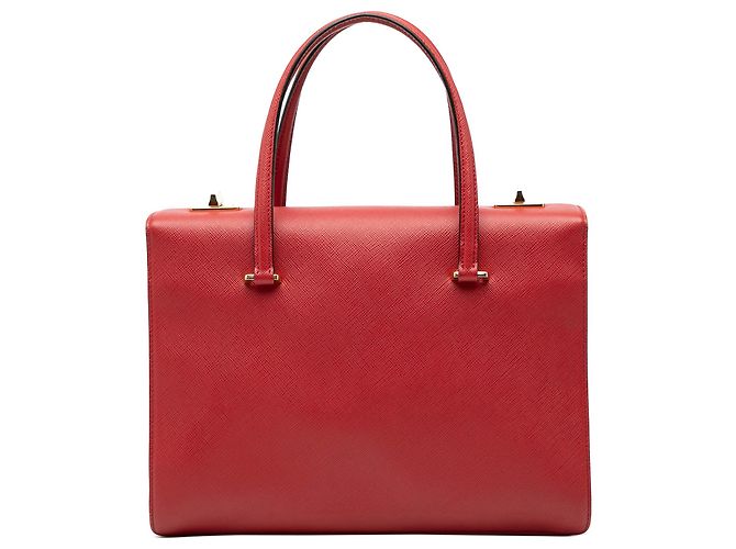 Prada Rote Saffiano Turnlock-Handtasche
