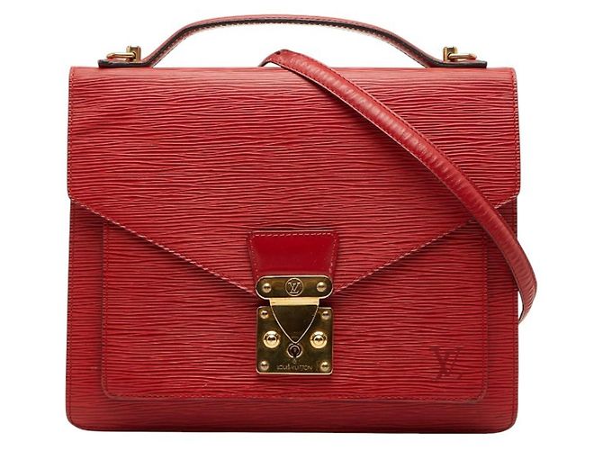 Louis Vuitton Epi Monceau Handtasche Rot