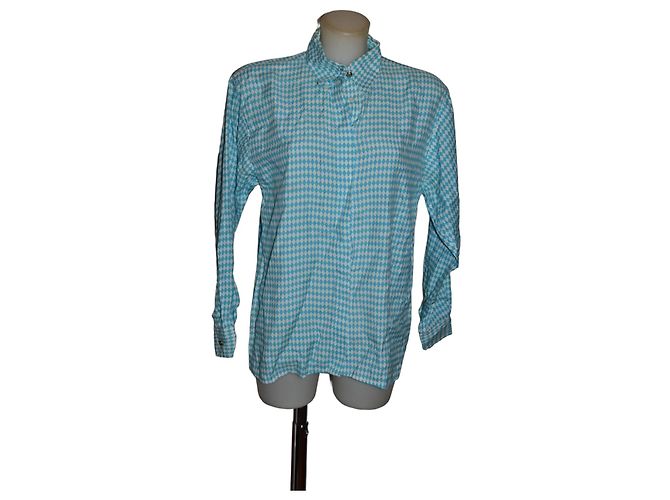 Blusa Versace Jeans Couture branca e turquesa Branco