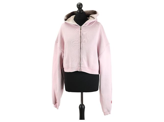 Moletom cropped rosa de algodão Alexander Wang