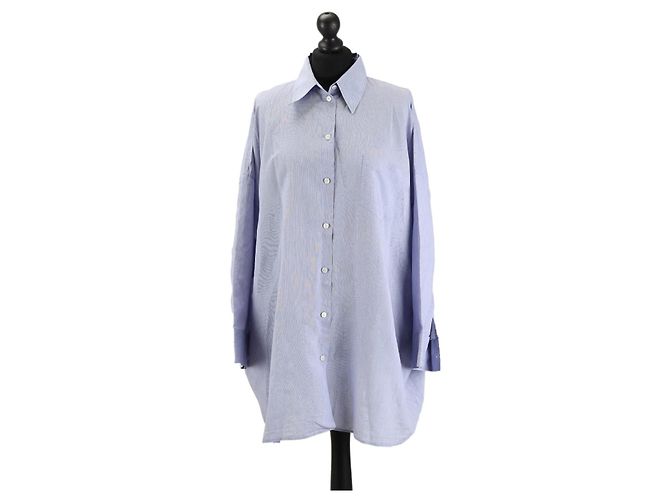 Acne Studios Oversized Baumwollbluse blau