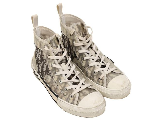 Dior B23 High-Top Sneakers Grau Stoff