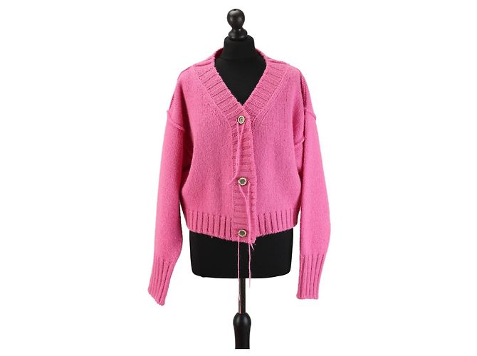 Cardigã de lã rosa Acne Studios