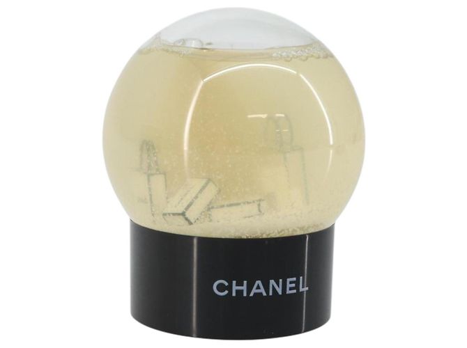 Globo de Nieve CHANEL Cristal Claro CC Auth BA6546