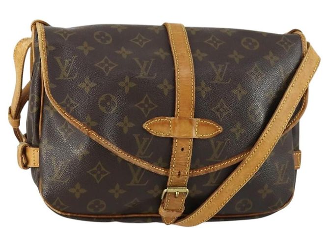 LOUIS VUITTON Bolsa de Ombro Monogram Saumur 30 M42256 LV Auth ka1312