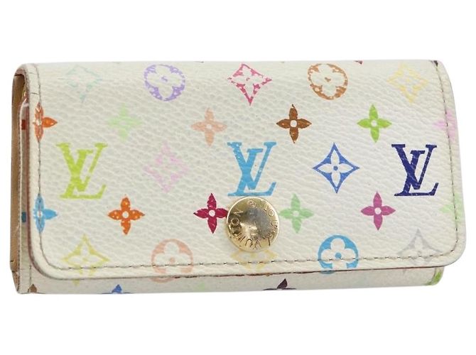 LOUIS VUITTON Monogram Multicolor Multicles 4 Key Case White M93731 Auth BA9258