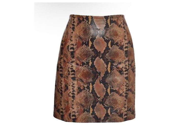 Autre Marque Falda Ronny Kobo con Estampado Animal Marrón claro